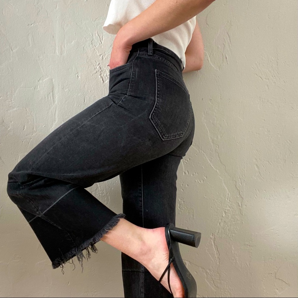 FADED BLACK HIGH WAISTED WIDE LEG JEANS ❤️‍🔥